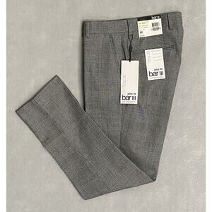 Bar III Suit Separates Men's 30x30 Dress Pants Slim Fit Black/White Plaid NEW
